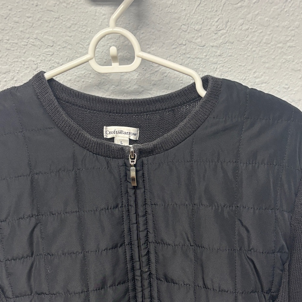 Croft & Barrow Women's Size L Black Quilted&Side Ribbed Puffer Jacket, ExclntCdt - Picture 3 of 9